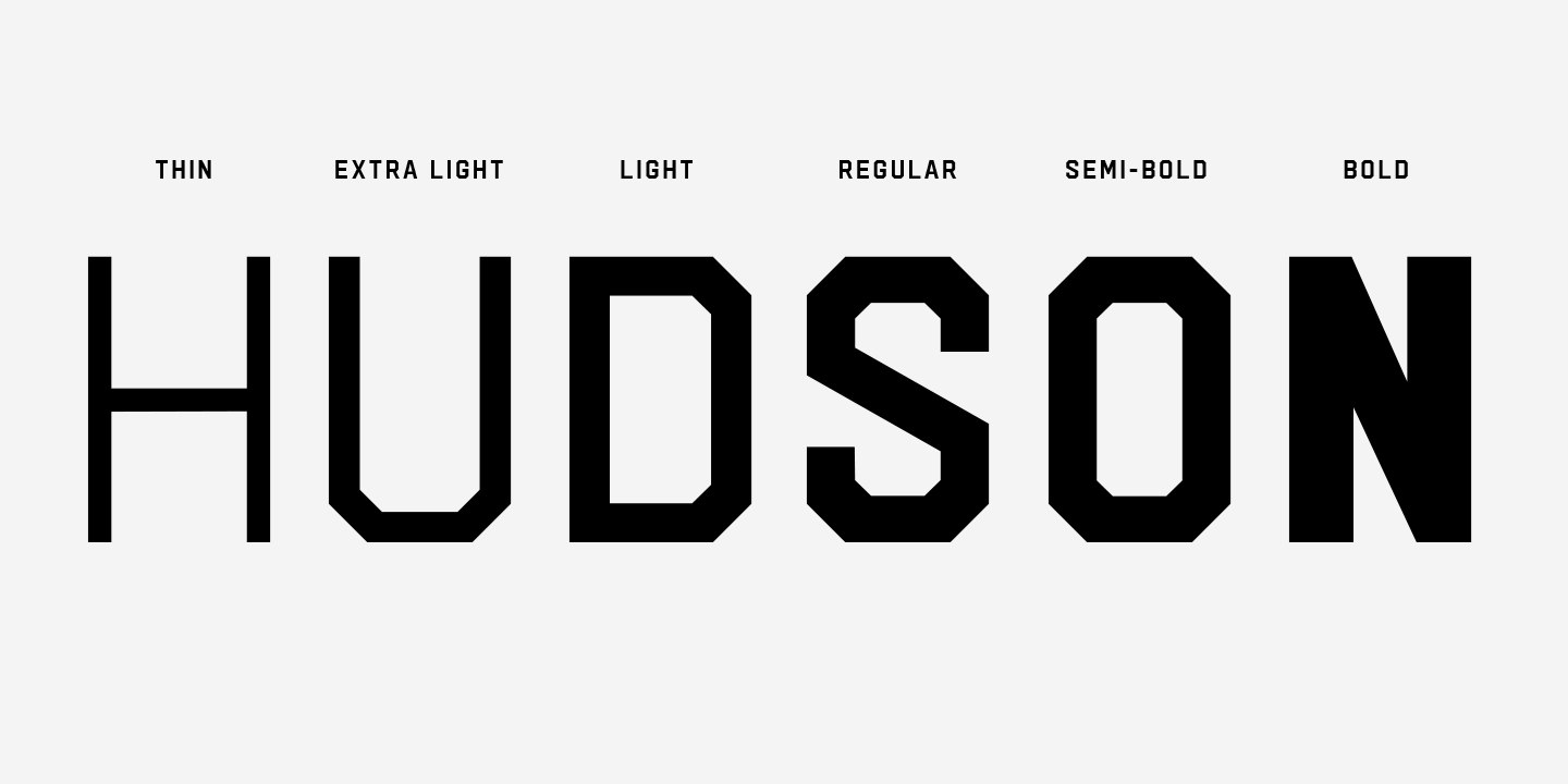 Beispiel einer Hudson NY Pro Extra Light-Schriftart